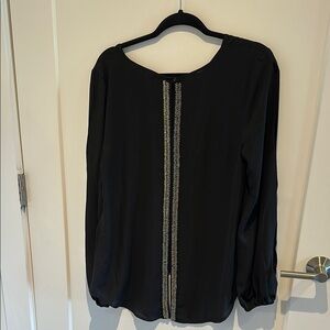 Elegant Black Women's Top with Embellished Detail